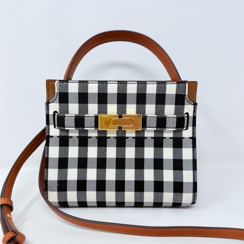 Tory Burch Black and White Checkered Mini Bag